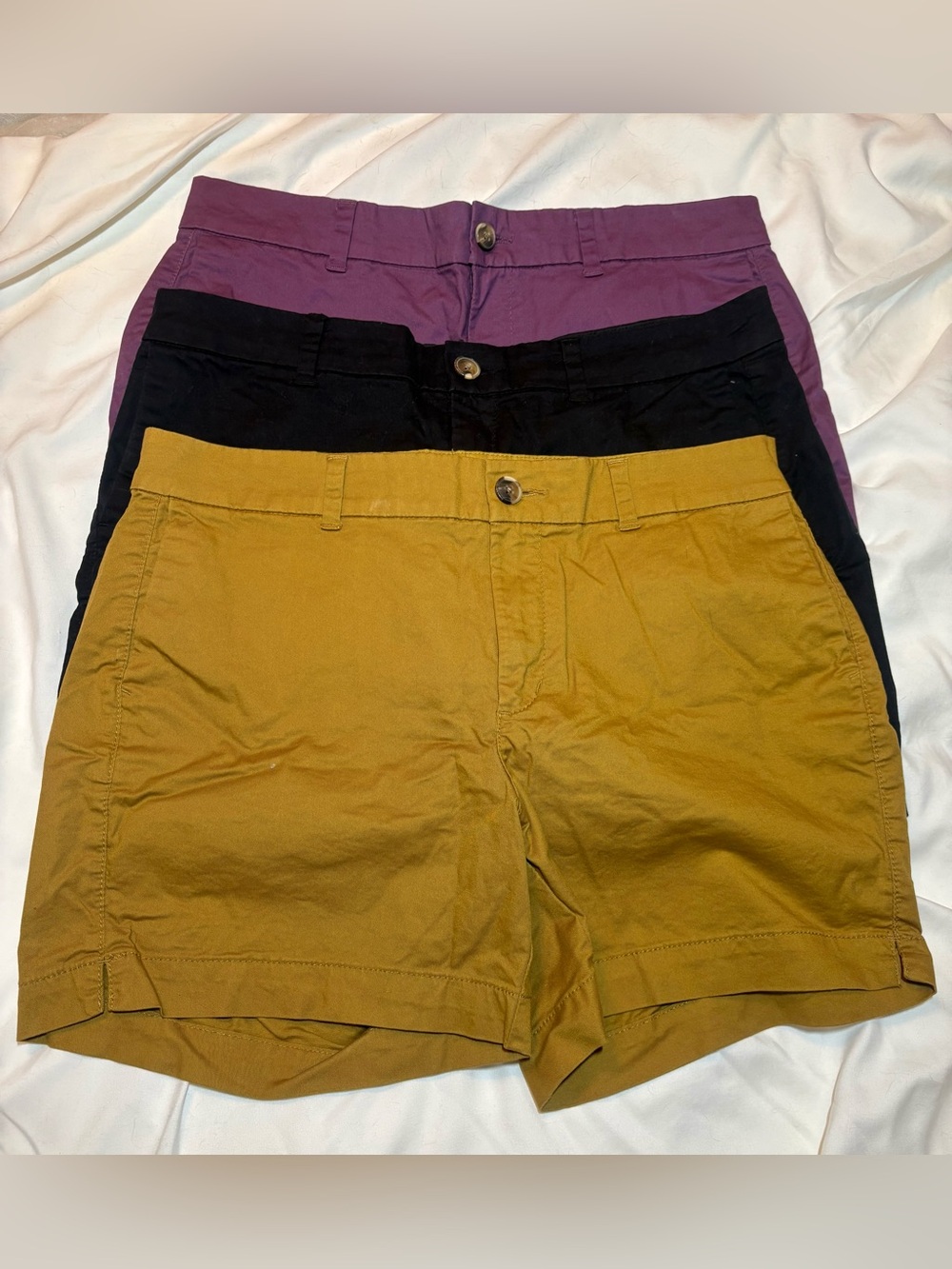 Old Navy Everyday Chino Short Trio - Purple, Black and Mustard